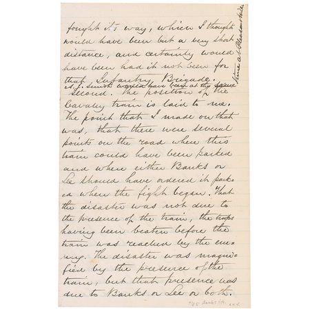 Lot #436 William B. Franklin: Franklin defends his actions in the field: ?The disaster was magnified by the presence of the train, but that presence was due to Banks or Lee or both? - Image 2