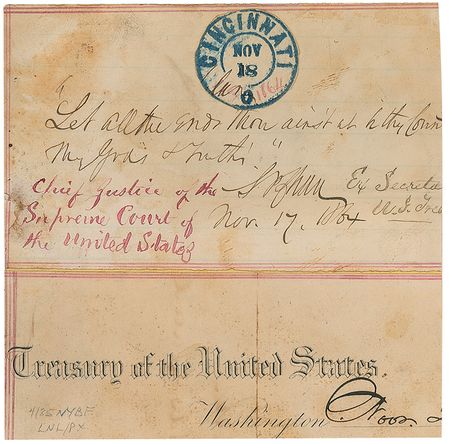 Lot #163 Edward Bates: Powerful quote from Lincoln?s Attorney General ?The Union forever!? - Image 2