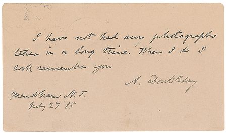 Lot #423 Abner Doubleday Signed Note - Image 1