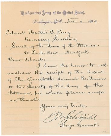 Lot #479 John M. Schofield - Image 1