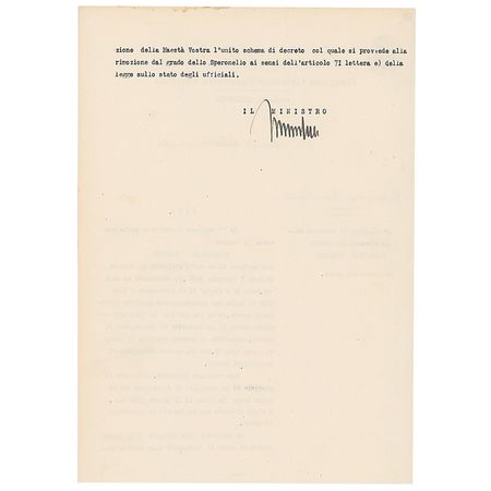 Lot #310 Benito Mussolini Signed Document - Image 2
