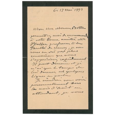Lot #566 Frederic-Auguste Bartholdi Handwritten Letter Signed - Image 1