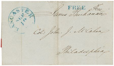 Lot #6 James Buchanan Free Frank