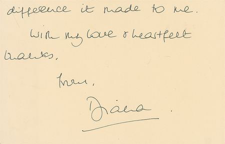 Lot #206 Diana: Referring to her secretary as a Fawlty Towers mainstay, The Princess expresses her gratitude after a trip to Pakistan - Image 2