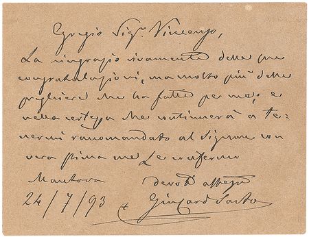Lot #330 Pope Pius X Handwritten Letter Signed - Image 1