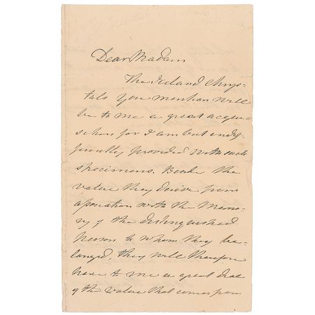 Lot #329 John Playfair: Playfair sends thanks for crystals used to study the polarization of light - Image 1