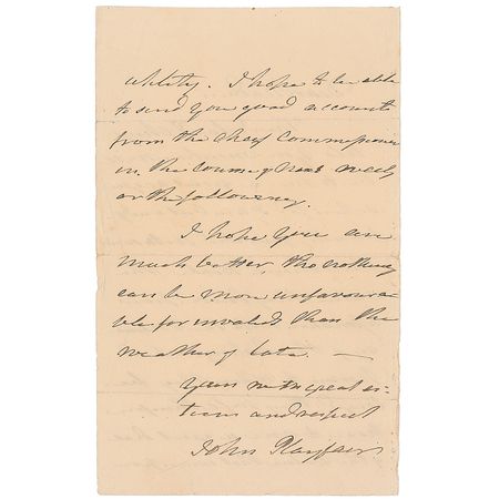 Lot #329 John Playfair: Playfair sends thanks for crystals used to study the polarization of light - Image 2