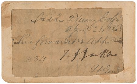 Lot #445 Thomas J. ?Stonewall? Jackson: ?Stonewall? Jackson forwards an order less than two weeks before his untimely death on the battlefield - Image 1