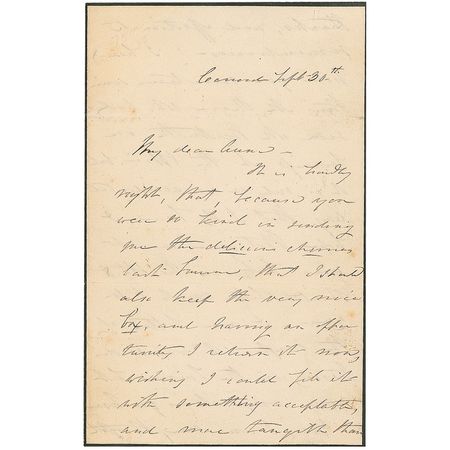 Lot #105 Jane Pierce: Scarce Jane Pierce letter mentioning her last surviving son - Image 1