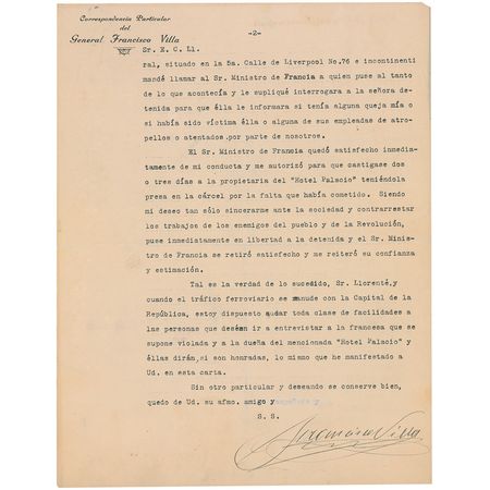 Lot #208 Francisco ‘Pancho’ Villa - Image 1