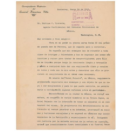 Lot #208 Francisco ‘Pancho’ Villa - Image 2
