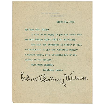 Lot #93 Edith Bolling Wilson - Image 2
