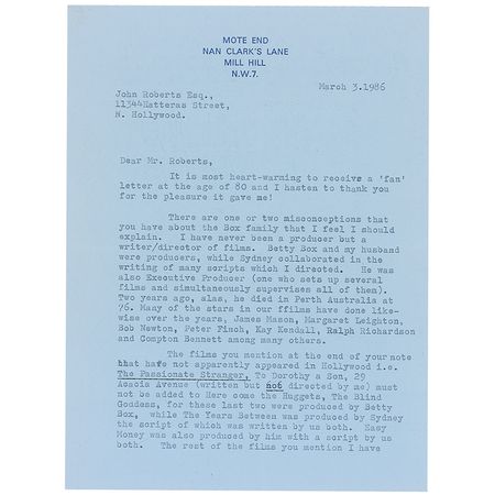 Lot #1033 Muriel Box - Image 1