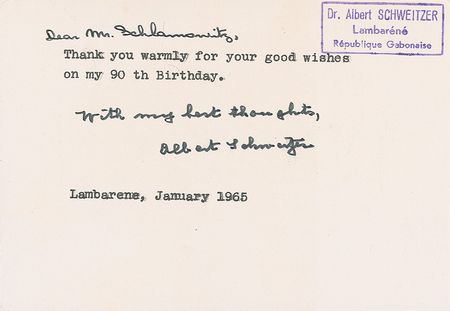 Lot #281 Albert Schweitzer - Image 2
