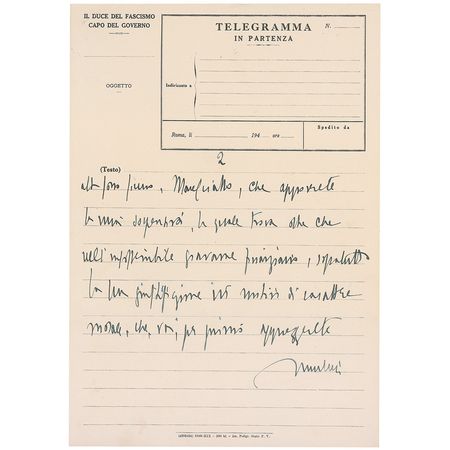 Lot #262 Benito Mussolini - Image 2