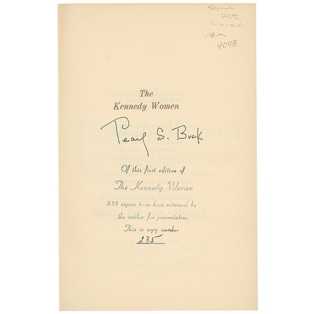 Lot #551 Pearl S. Buck - Image 1