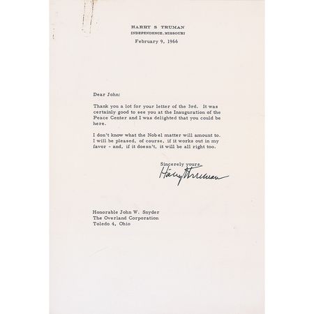 Lot #83 Harry S. Truman - Image 1