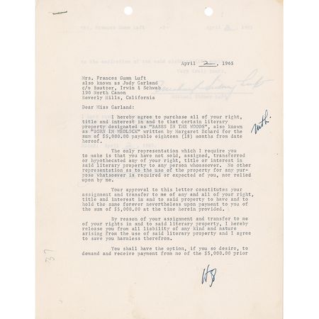 Lot #1059 Judy Garland - Image 1