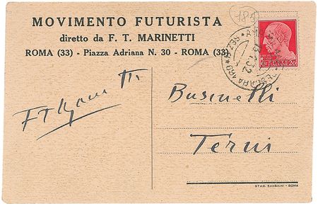 Lot #621 Filippo Tommaso Marinetti - Image 1