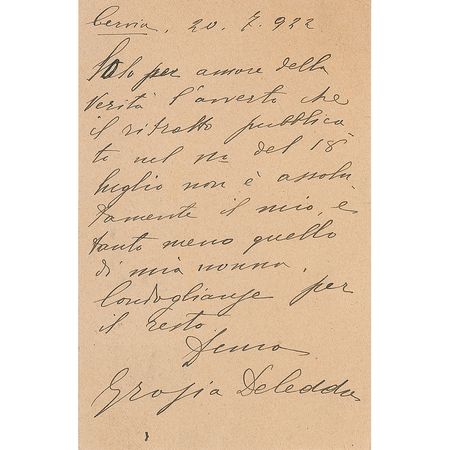 Lot #568 Grazia Deledda - Image 1