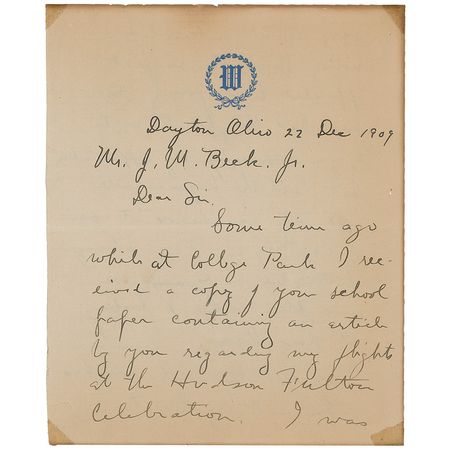 Lot #11 Wilbur Wright - Image 1