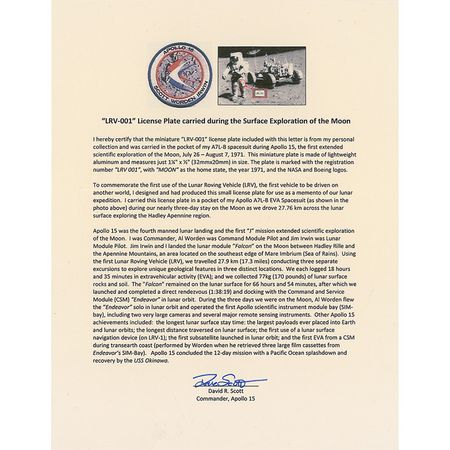 Lot #523 Apollo 15 License Plate - Image 2