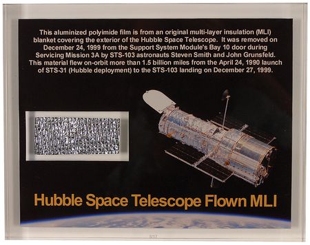 Lot #691 Hubble Space Telescope MLI Blanket Extra Large Acrylic Display - Image 1