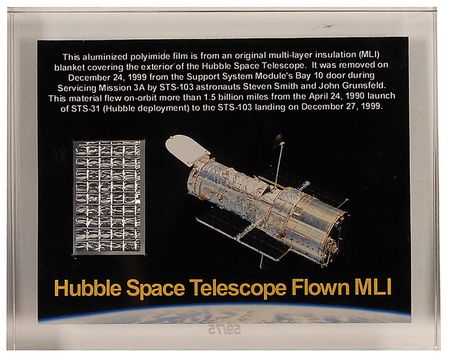 Lot #692 Hubble Space Telescope MLI Blanket Acrylic Display - Image 1