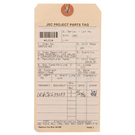 Lot #639 Space Shuttle Cord Assembly - Image 2