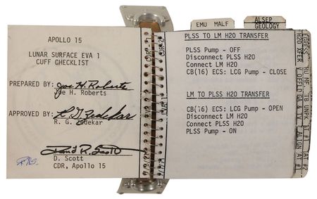 Lot #510 Dave Scott Apollo 15 Flown Lunar Surface-Used EVA-1 Cuff Checklist - Image 80