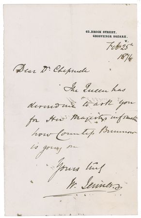 Lot #359 William Jenner: On orders from Queen Victoria, Jenner makes an inquiry into a health matter - Image 2
