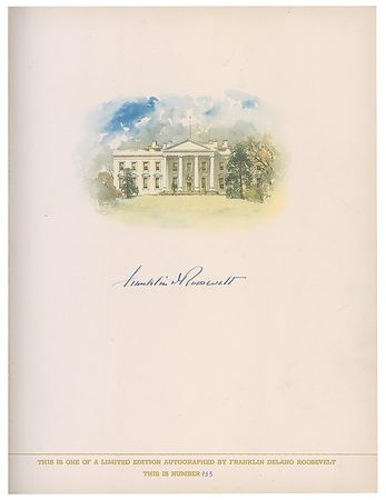 Lot #164 Franklin D. Roosevelt: Desirable 1936 The Democratic Book with intact White House vignette - Image 1