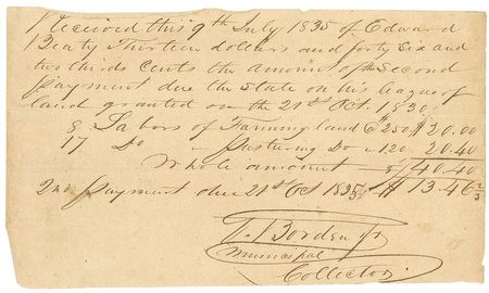 Lot #260 Gail Borden, Jr Signed Document - Image 1