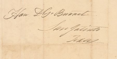 Lot #454 William Barret Travis: Travis writes to the future first president of Texas about politics as Mexican forces begin arriving in Anahuac: ?The election will result in favor of an Austin Ticket? - Image 2
