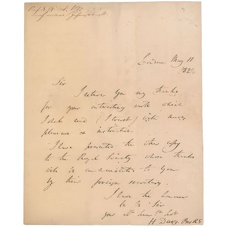 Lot #301 Humphry Davy Handwritten Letter Signed - Image 2