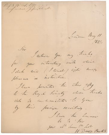 Lot #301 Humphry Davy Handwritten Letter Signed - Image 1