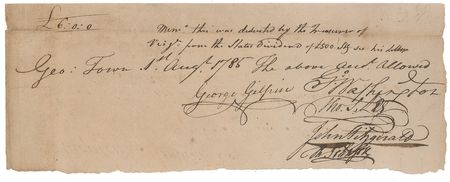 Lot #201 George Washington: As president of the Potowmack Navigation Company, Washington approves expenditures for 1785 improvements to navigation along the Potomac River - Image 2