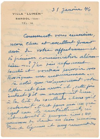 Lot #387 Louis Lumiere: “I don’t know what the parliamentary raisine has in store for us but it is difficult to imagine anything reasonable coming from it” - Image 1