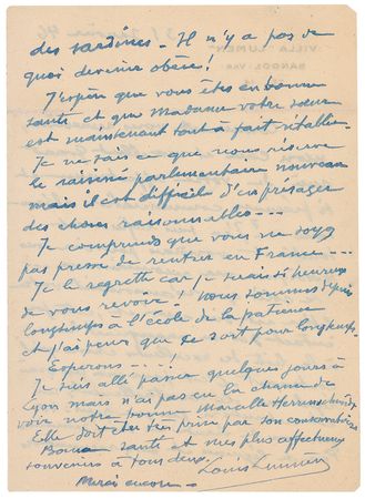 Lot #387 Louis Lumiere: “I don’t know what the parliamentary raisine has in store for us but it is difficult to imagine anything reasonable coming from it” - Image 2