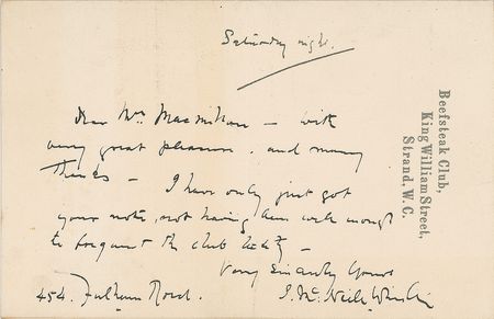 Lot #854 James Abbott McNeill Whistler Handwritten Letter Signed - Image 1