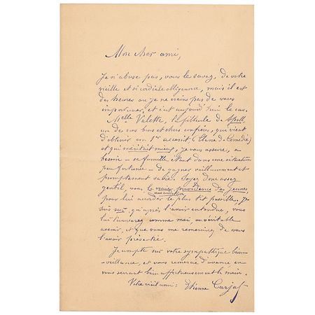 Lot #693 Etienne Carjat Handwritten Letter Signed - Image 2