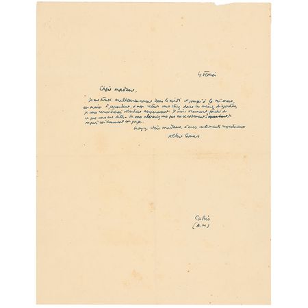 Lot #694 Albert Camus Handwritten Letter Signed - Image 2
