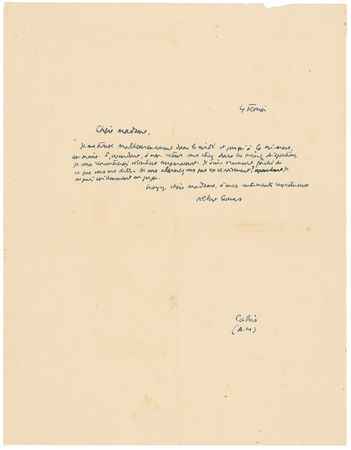 Lot #694 Albert Camus Handwritten Letter Signed - Image 1