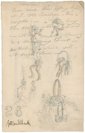 Lot #706 George Cruikshank Sketch - Image 1