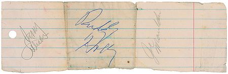Lot #1006 Buddy Holly and the Crickets: Holly boldly signs along with the Crickets - Image 2