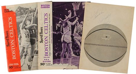 Lot #1458 Basketball: Legends of the parquet: Chamberlain, Auerbach, Cousy, and Jones - Image 1
