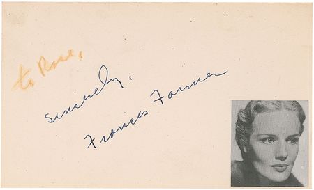 Lot #1419 Frances Farmer Signature - Image 2