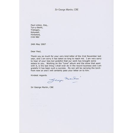 Lot #992 Beatles: George Martin Typed Letter Signed - Image 2