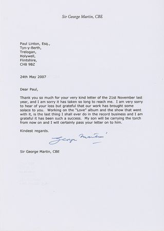 Lot #992 Beatles: George Martin Typed Letter Signed - Image 1