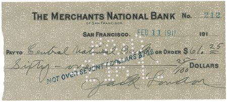 Lot #777 Jack London Check - Image 2